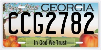 GA license plate CCG2782