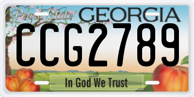 GA license plate CCG2789