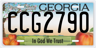 GA license plate CCG2790