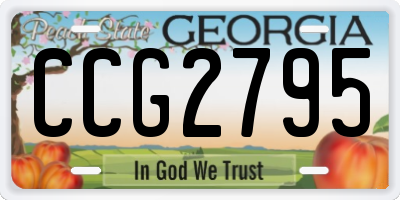 GA license plate CCG2795