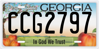 GA license plate CCG2797