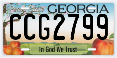 GA license plate CCG2799