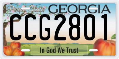 GA license plate CCG2801