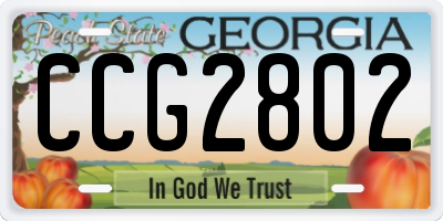 GA license plate CCG2802