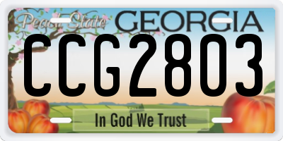 GA license plate CCG2803
