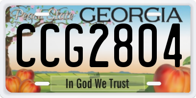 GA license plate CCG2804