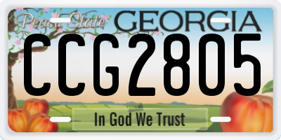 GA license plate CCG2805
