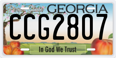 GA license plate CCG2807