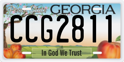 GA license plate CCG2811