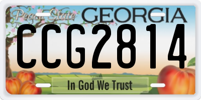 GA license plate CCG2814