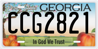 GA license plate CCG2821