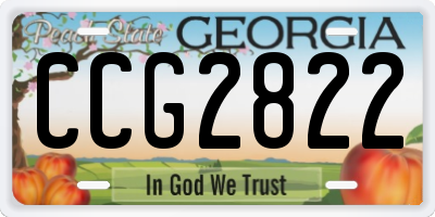 GA license plate CCG2822