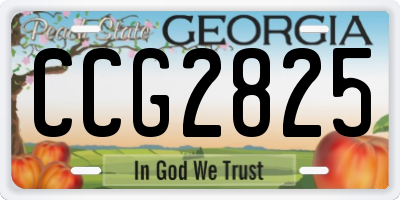 GA license plate CCG2825