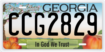 GA license plate CCG2829
