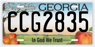 GA license plate CCG2835