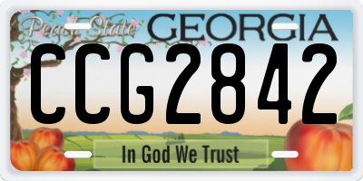 GA license plate CCG2842