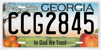 GA license plate CCG2845