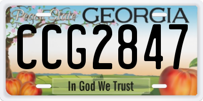 GA license plate CCG2847