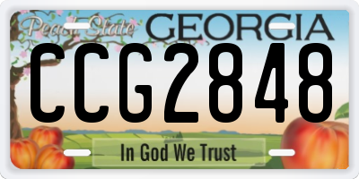 GA license plate CCG2848