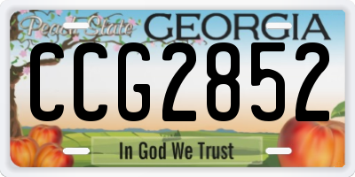 GA license plate CCG2852