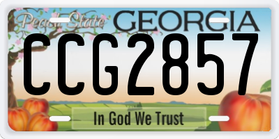 GA license plate CCG2857