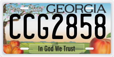 GA license plate CCG2858