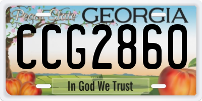 GA license plate CCG2860