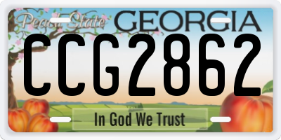 GA license plate CCG2862