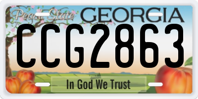 GA license plate CCG2863