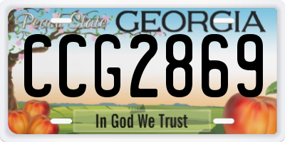 GA license plate CCG2869