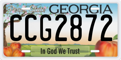 GA license plate CCG2872