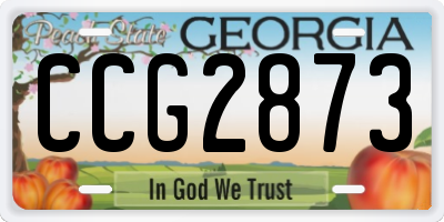GA license plate CCG2873