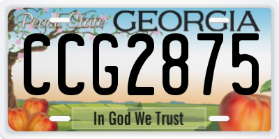 GA license plate CCG2875