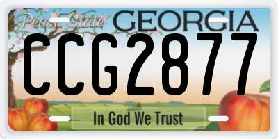 GA license plate CCG2877