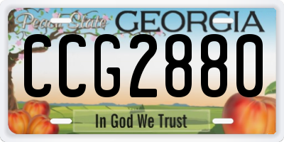 GA license plate CCG2880