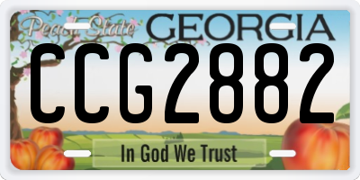GA license plate CCG2882