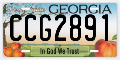 GA license plate CCG2891