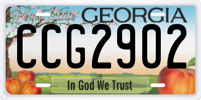 GA license plate CCG2902