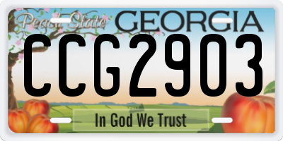 GA license plate CCG2903