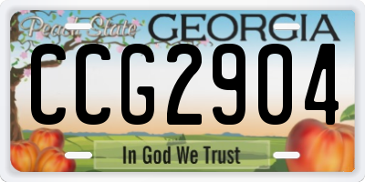 GA license plate CCG2904