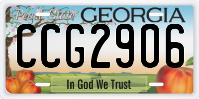 GA license plate CCG2906
