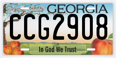 GA license plate CCG2908