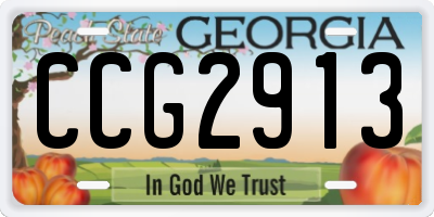 GA license plate CCG2913