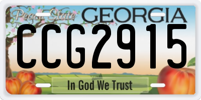 GA license plate CCG2915