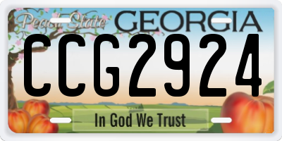 GA license plate CCG2924