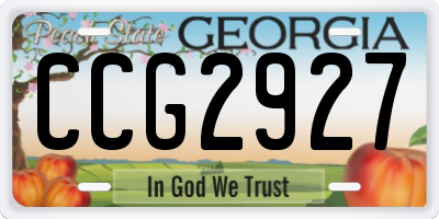 GA license plate CCG2927