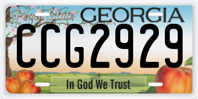 GA license plate CCG2929