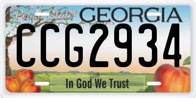 GA license plate CCG2934
