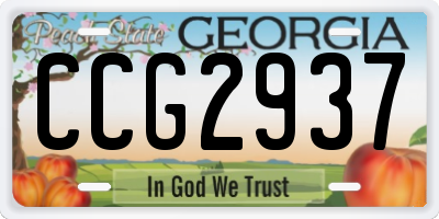 GA license plate CCG2937