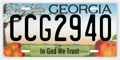GA license plate CCG2940
